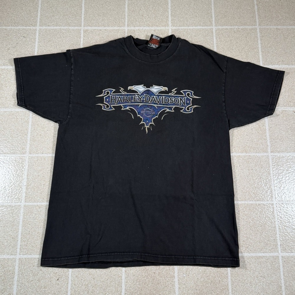 Vintage 90s Harley Davidson Eagle Head Tshirt Made In USA XL Biker Motorcycle